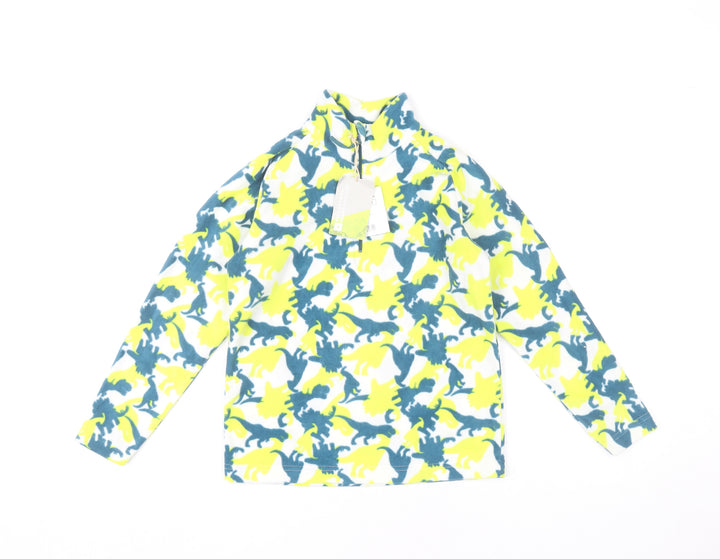 Mountain Warehouse Boys Multicoloured Dinosaur Fleece 1/4 Zip Sweatshirt 9-10Y