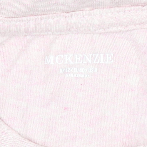 McKenzie Womens Pink T-Shirt UK 12 Crew Neck Short Sleeve