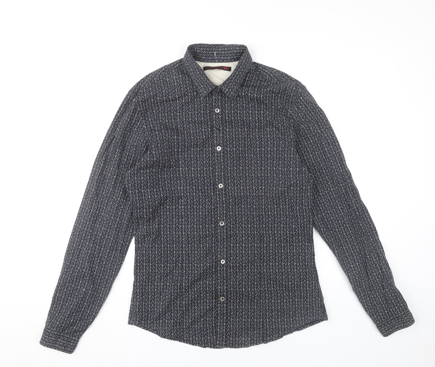 Levi Strauss Men's Blue Geometric Slim Fit Button-Up Shirt L