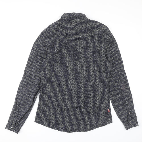 Levi Strauss Men's Blue Geometric Slim Fit Button-Up Shirt L