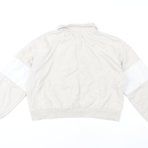H&M Divided Women’s Beige 1/4 Zip Sweatshirt Size S NYC Graphic