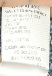 Marks and Spencer Autograph Mens Blue Check Slim Fit Shirt M