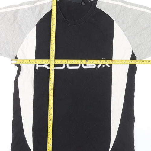 Kooga Men’s Black Colourblock Sports T-Shirt Size L Cotton