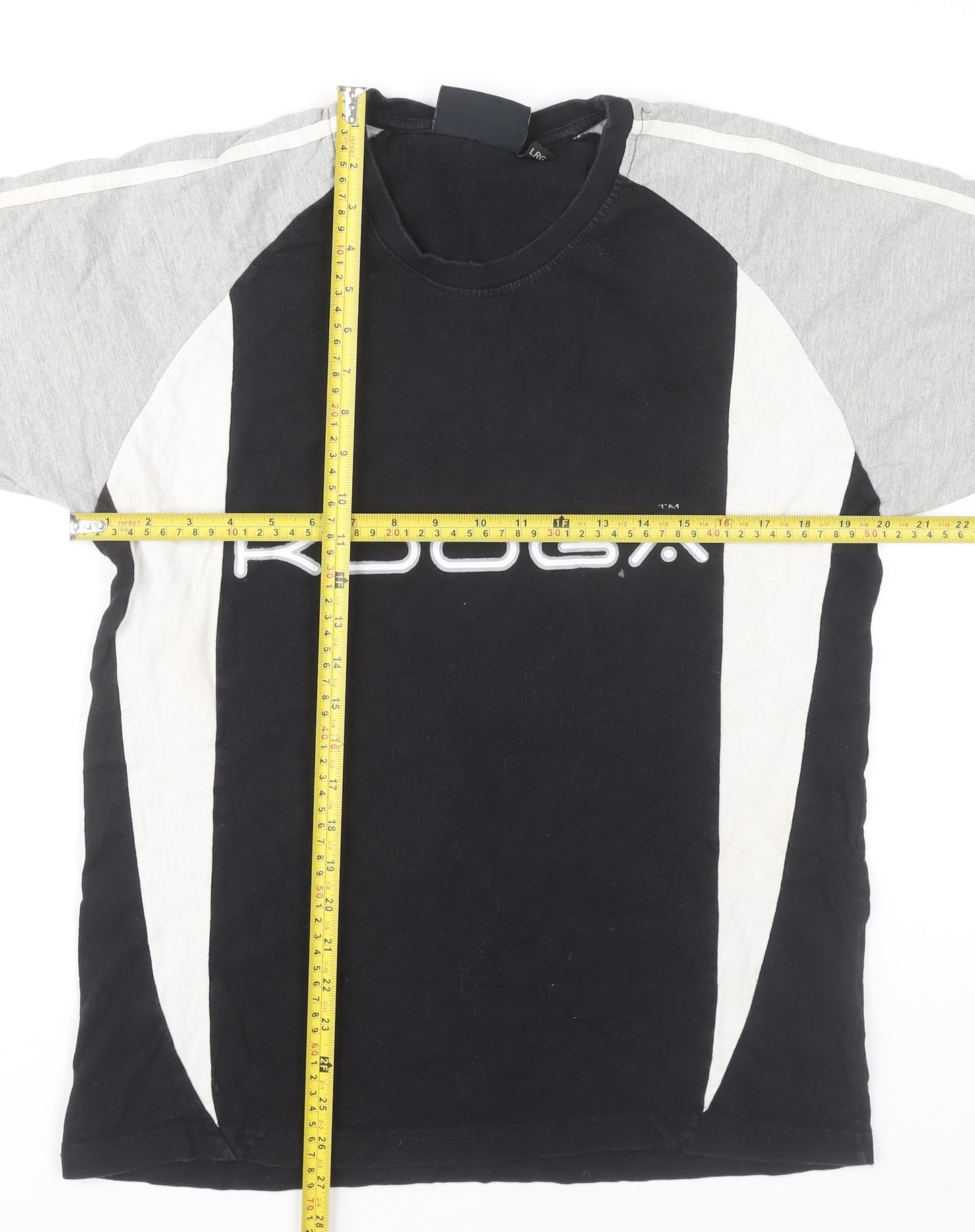 Kooga Men’s Black Colourblock Sports T-Shirt Size L Cotton
