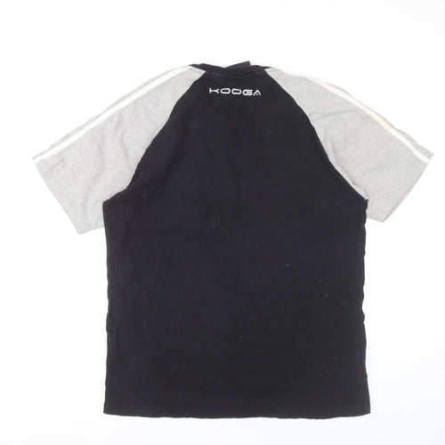 Kooga Men’s Black Colourblock Sports T-Shirt Size L Cotton