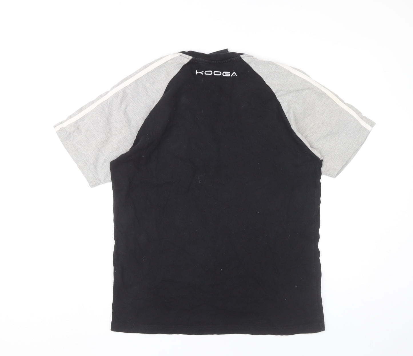 Kooga Men’s Black Colourblock Sports T-Shirt Size L Cotton