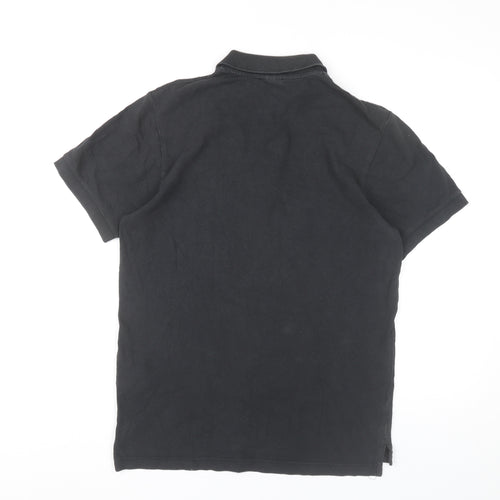 Nike Women Black Cotton Polo Shirt S Regular Fit Casual Sportswear