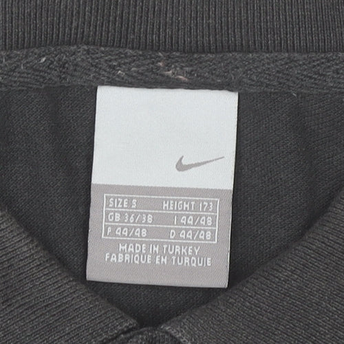 Nike Women Black Cotton Polo Shirt S Regular Fit Casual Sportswear