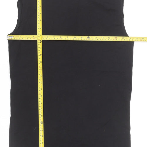 H&M Womens Black XS Tank Dress Sleeveless Mock Neck Cotton