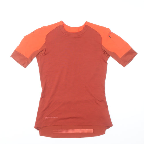 Endura Womens Red Cycling Jersey S Short Sleeve Athletic Fit
