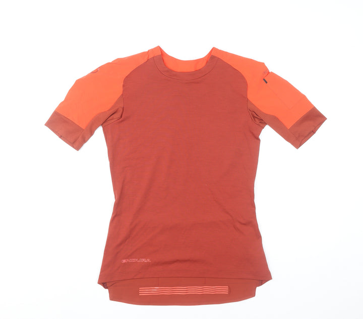 Endura Womens Red Cycling Jersey S Short Sleeve Athletic Fit