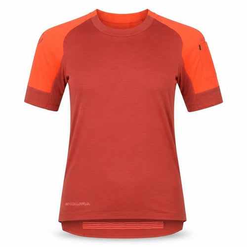 Endura Womens Red Cycling Jersey S Short Sleeve Athletic Fit