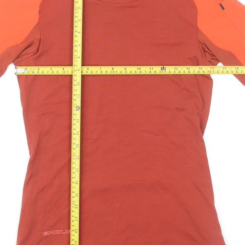 Endura Womens Red Cycling Jersey S Short Sleeve Athletic Fit
