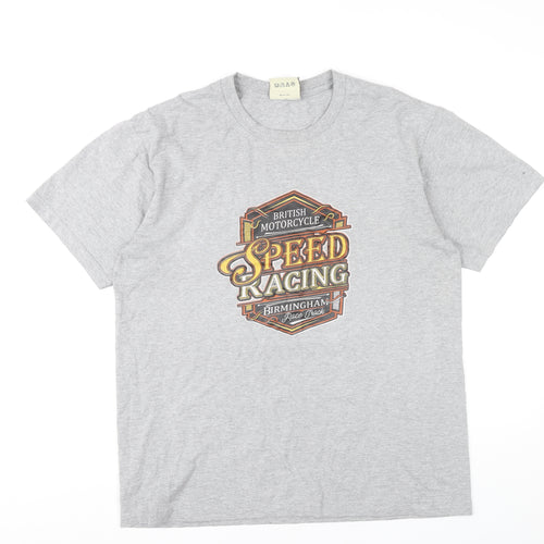 Unit Fashion Men's Grey XL Motorcycle Speed Racing T-Shirt