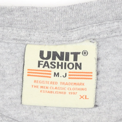 Unit Fashion Men's Grey XL Motorcycle Speed Racing T-Shirt