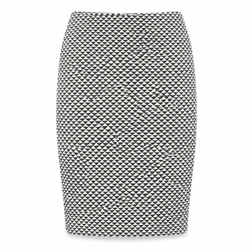 H&M Womens Black Geometric Pencil Skirt Size S Knee Length Stretch