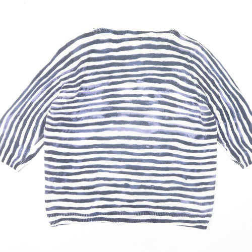 Marks and Spencer Womens Multicoloured Striped Cotton Jumper UK16