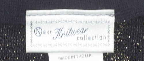Next Womens Black Wool Blend Glitter Floral Pullover Jumper Size M