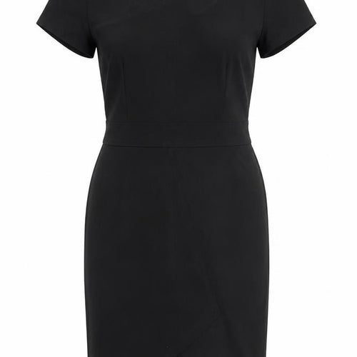 La Beeby Women Black Size 12 V-Neck Sheath Work Dress