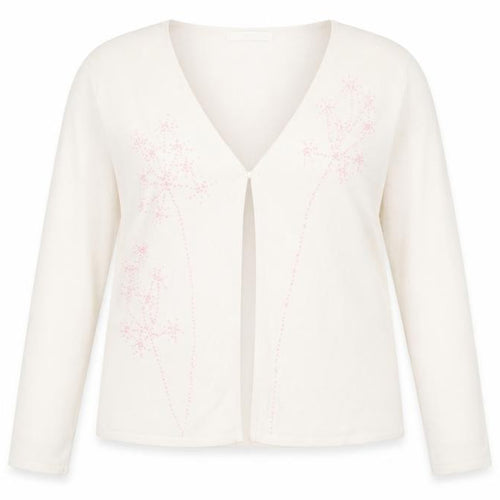 Marks and Spencer Womens Ivory Floral Embroidered Cardigan Size 16