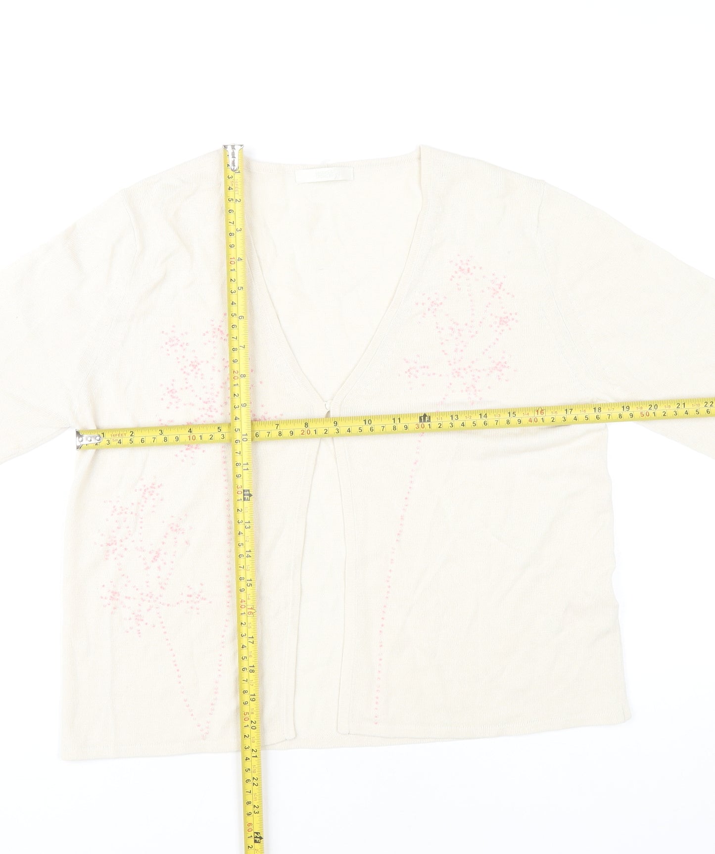 Marks and Spencer Womens Ivory Floral Embroidered Cardigan Size 16