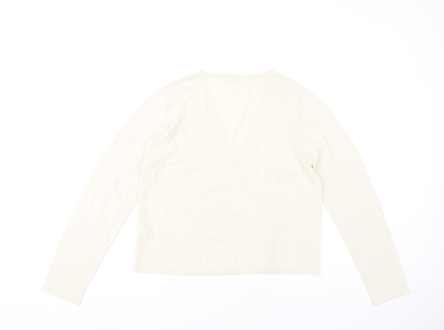 Marks and Spencer Womens Ivory Floral Embroidered Cardigan Size 16