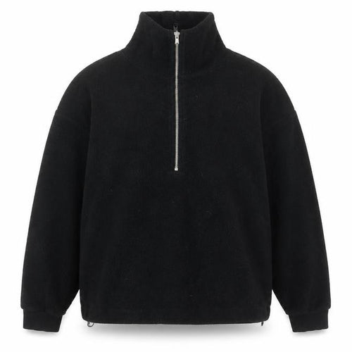 New Look Women’s Black Fleece Half Zip Sweatshirt Size M Regular Fit