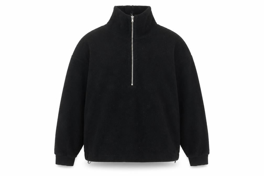 New Look Women’s Black Fleece Half Zip Sweatshirt Size M Regular Fit