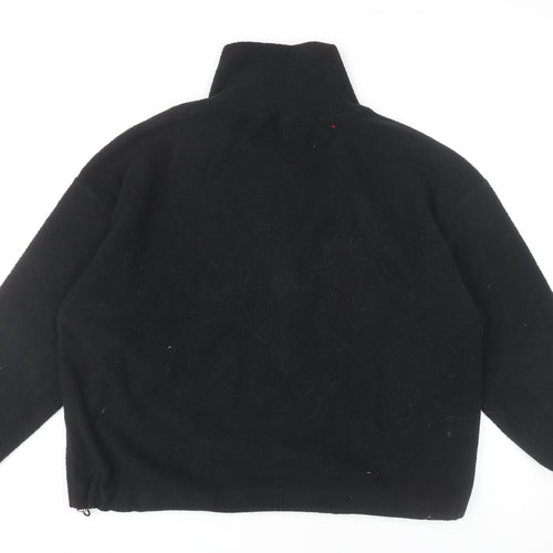 New Look Women’s Black Fleece Half Zip Sweatshirt Size M Regular Fit