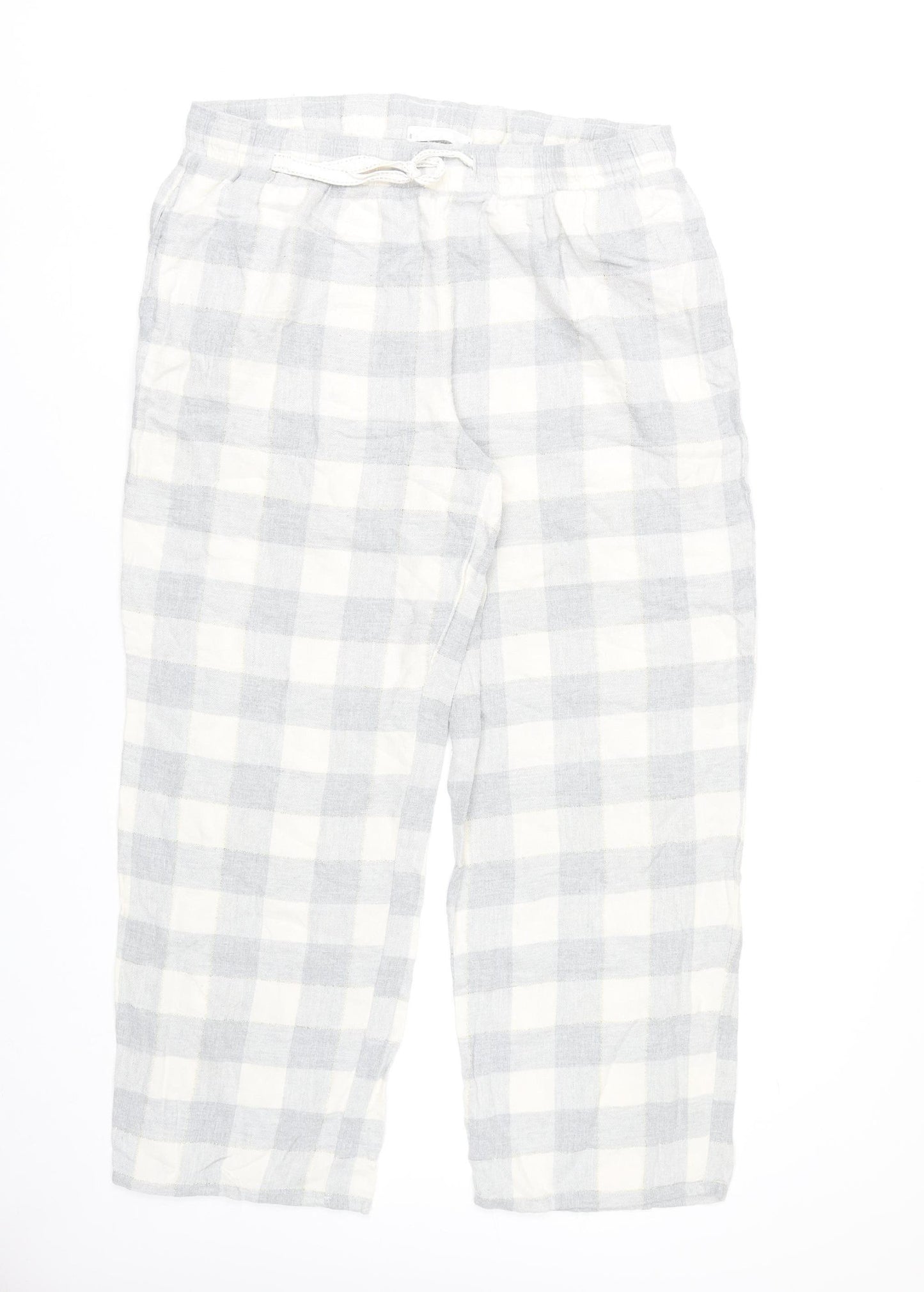 Marks and Spencer Women’s Grey White Check Pyjama Pants Size 14