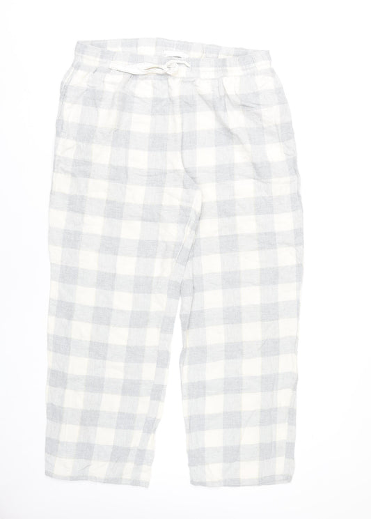Marks and Spencer Women’s Grey White Check Pyjama Pants Size 14