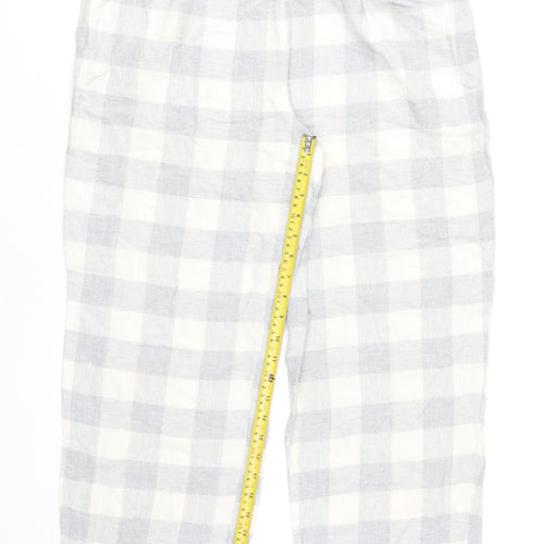 Marks and Spencer Women’s Grey White Check Pyjama Pants Size 14