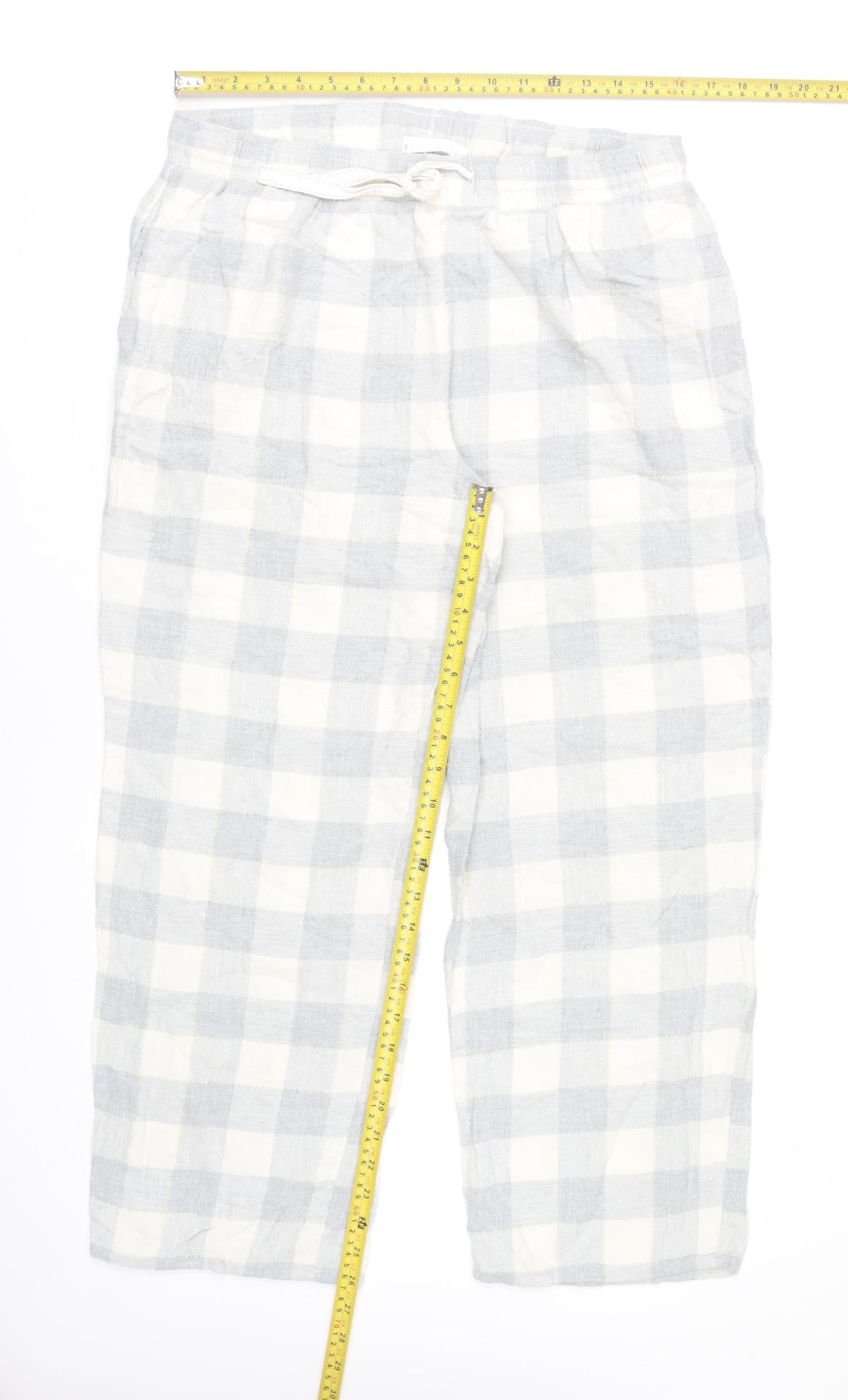 Marks and Spencer Women’s Grey Check Pyjama Pants Size 14
