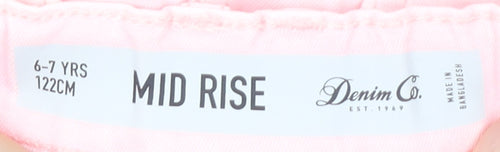 Denim Co. Girls Pink Hot Pants Shorts 6-7 Years Cotton Summer Casual