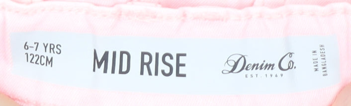 Denim Co. Girls Pink Hot Pants Shorts 6-7 Years Cotton Summer Casual