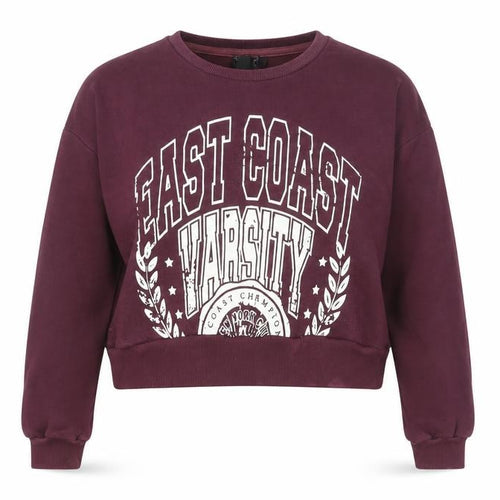 New Look Womens Burgundy Varsity Graphic Sweatshirt UK 8