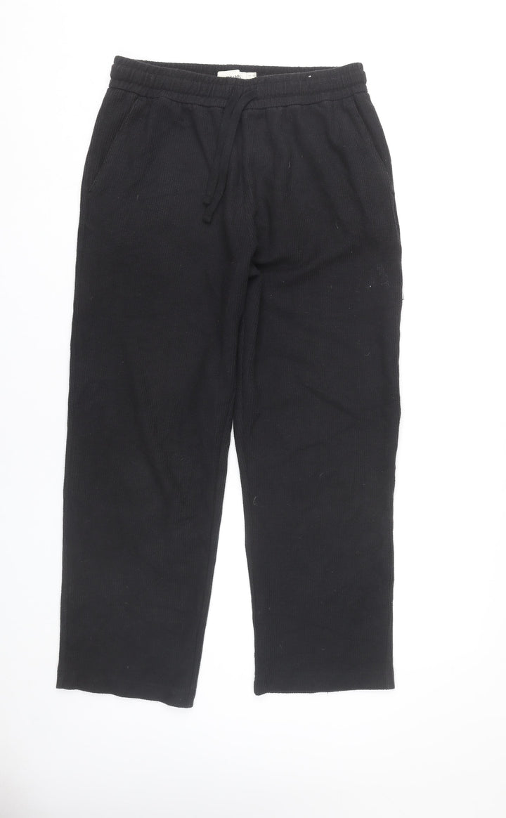 Pull&Bear Women’s Black Sweatpants S Regular Fit Elastic Waist