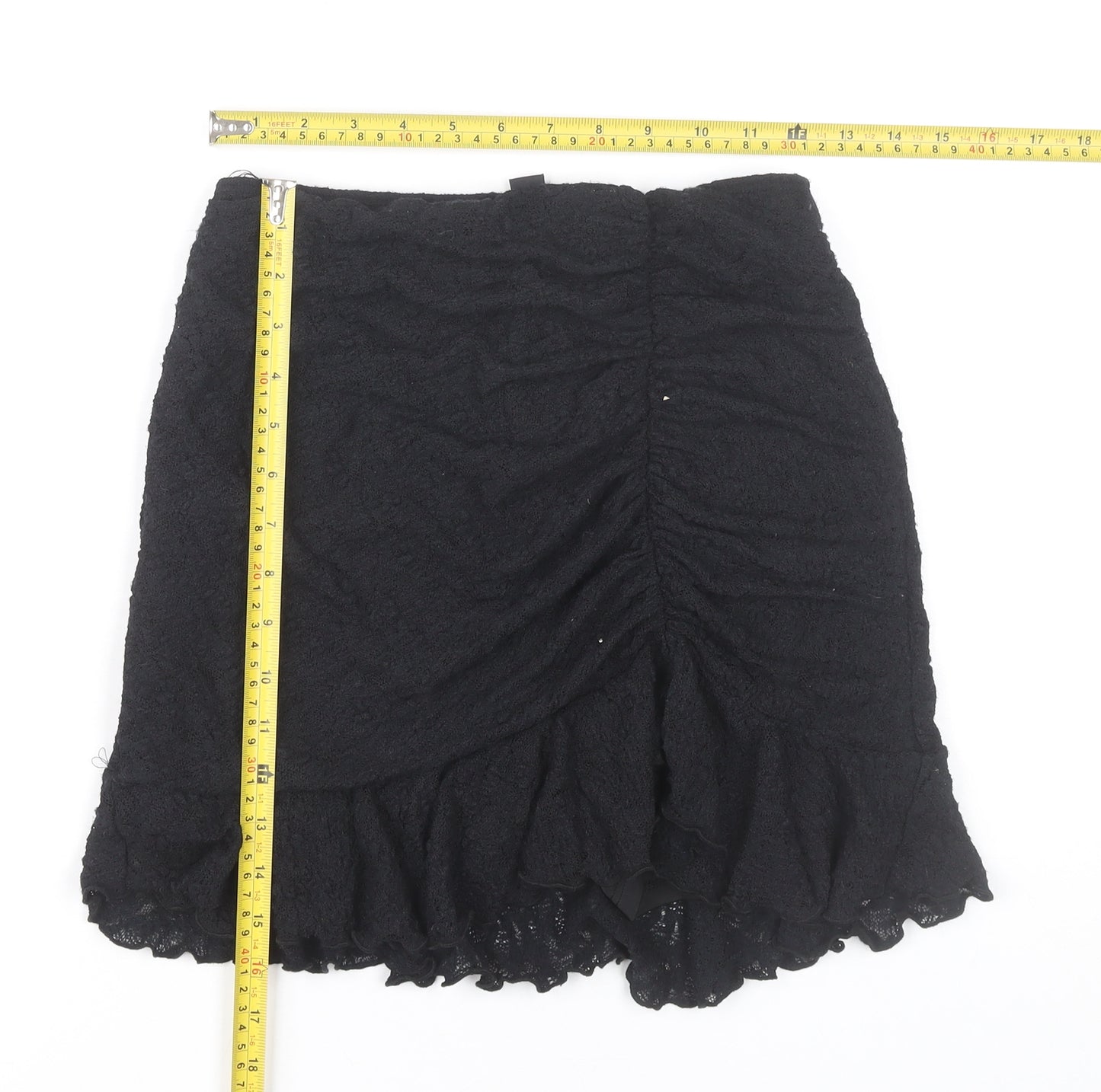 New Look Girls Black Lace Tulip Skirt 14-15Y Party Casual Short Ruffle