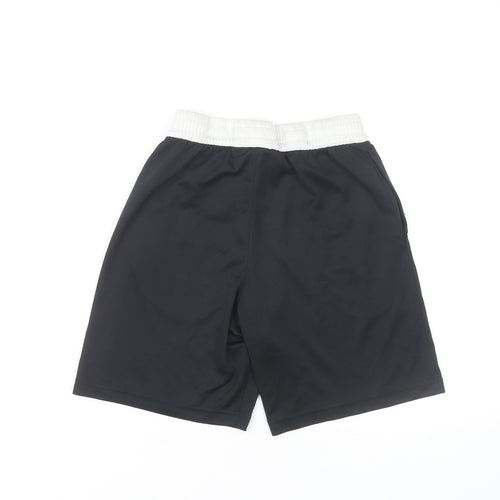 Adidas Boys Black 11-12 Years Athletic Sports Shorts Breathable Pockets