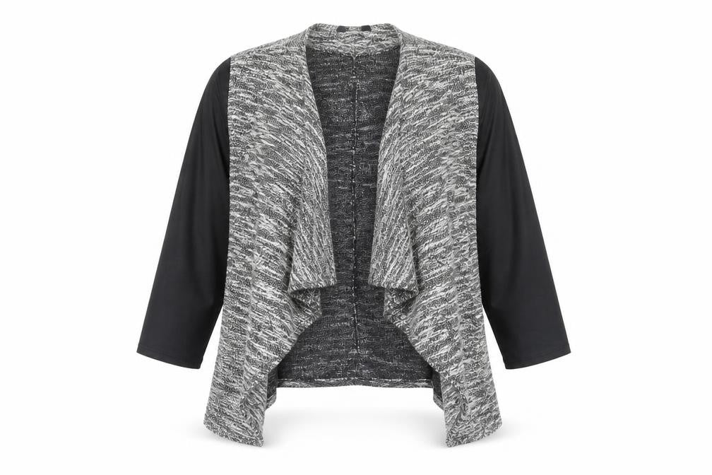 Yours Women’s Grey Knit Plus Size 22 Open Jacket Long Sleeve Casual