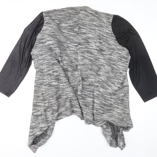 Yours Women’s Grey Knit Plus Size 22 Open Jacket Long Sleeve Casual