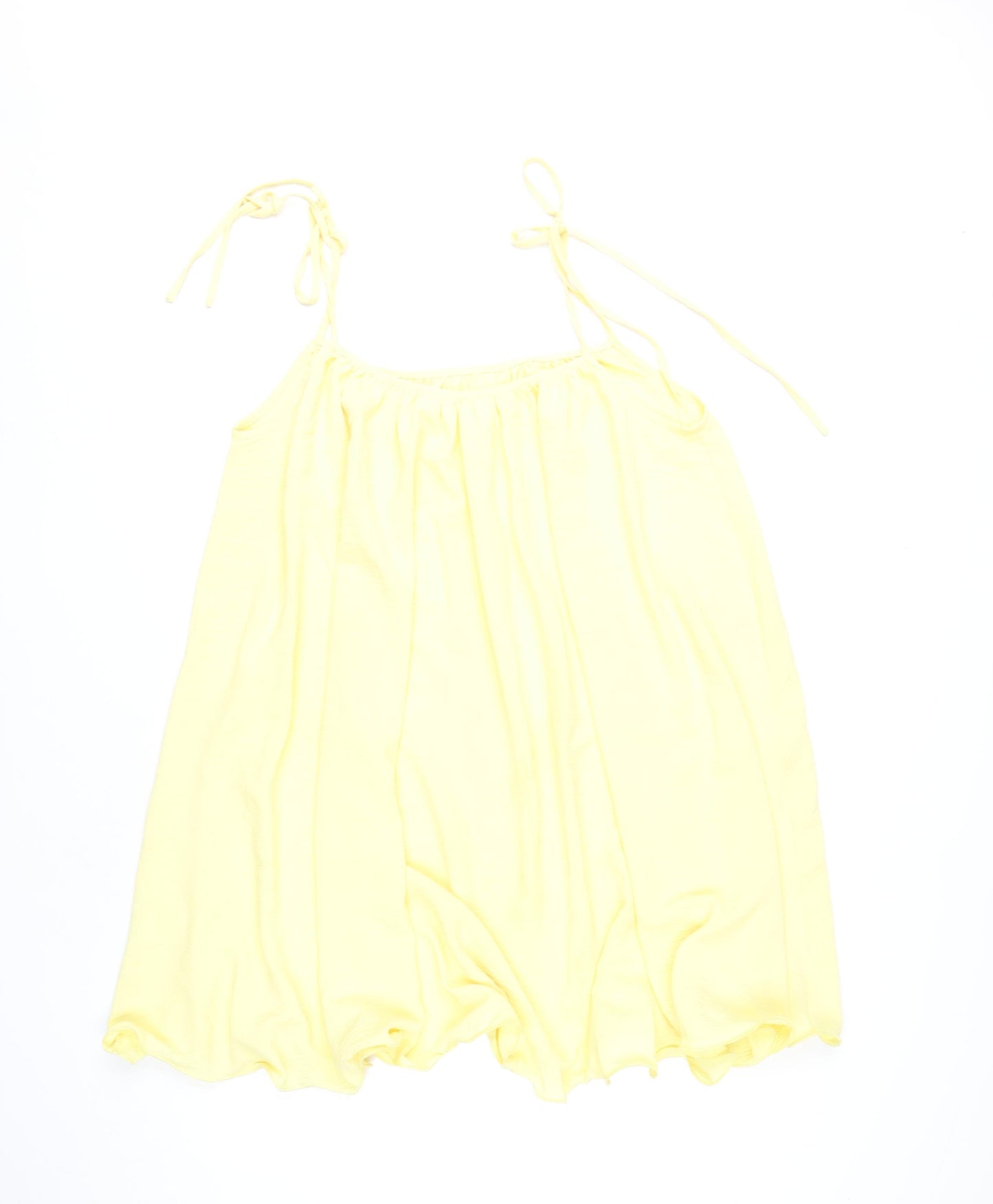 Rela Rela Women’s Yellow Trapeze Swing Dress M Sleeveless Summer