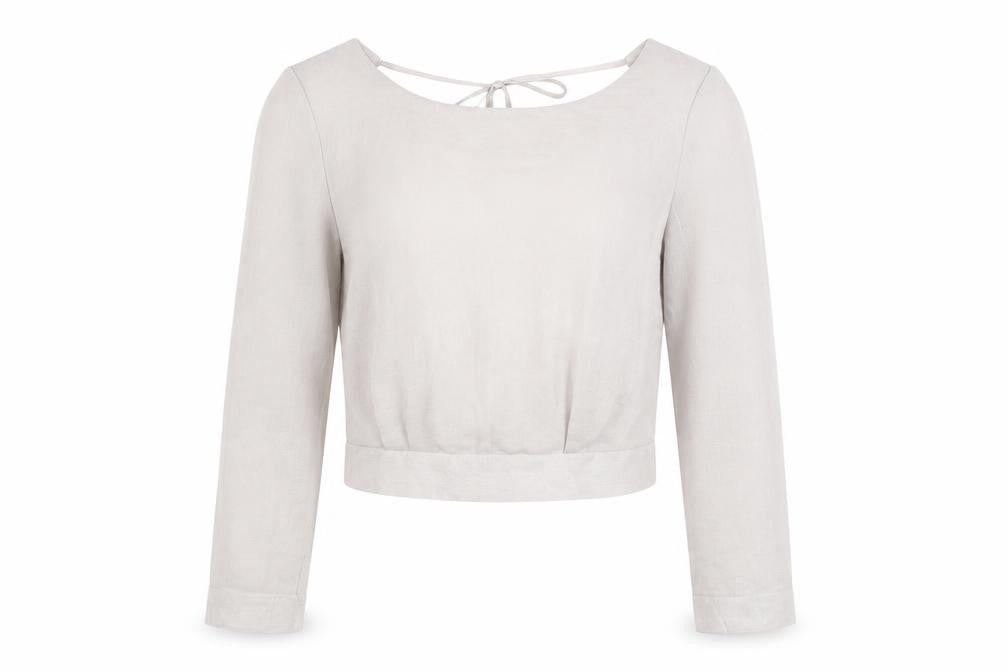 Miss Selfridge Women Beige Wrap Blouse UK 6 Long Sleeve Polyester