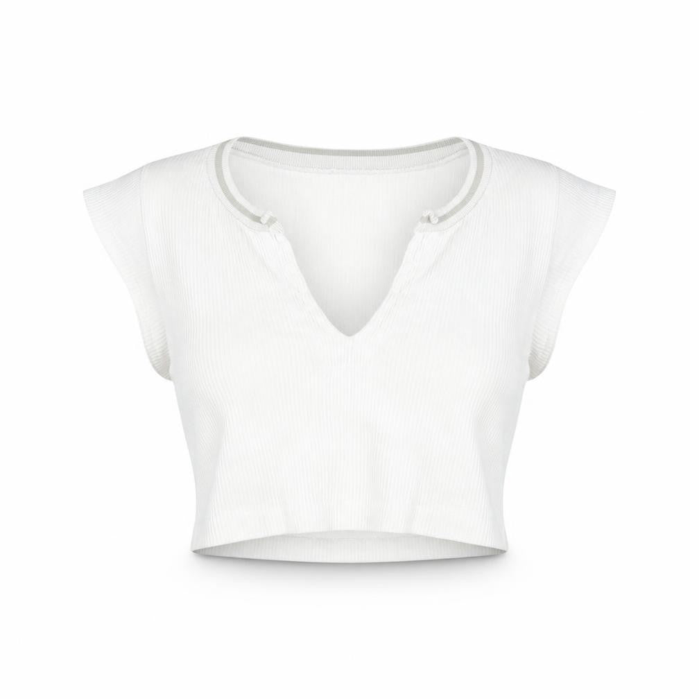 Urban Outfitters Women White XS Cropped Slim Fit T-Shirt