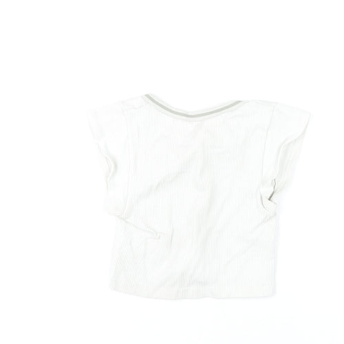Urban Outfitters Women White XS Cropped Slim Fit T-Shirt