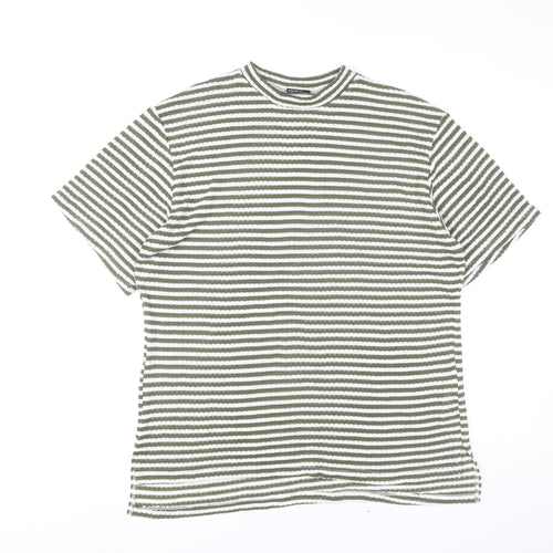 ASOS Design Women’s Green White Striped T-Shirt Size S UK 8-10