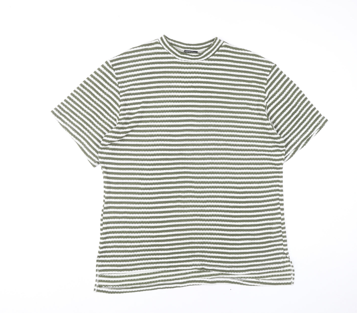 ASOS Design Women’s Green White Striped T-Shirt Size S UK 8-10
