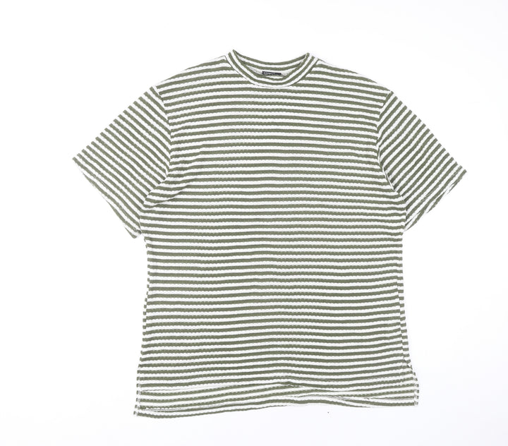 ASOS Design Women’s Green White Striped T-Shirt Size S UK 8-10