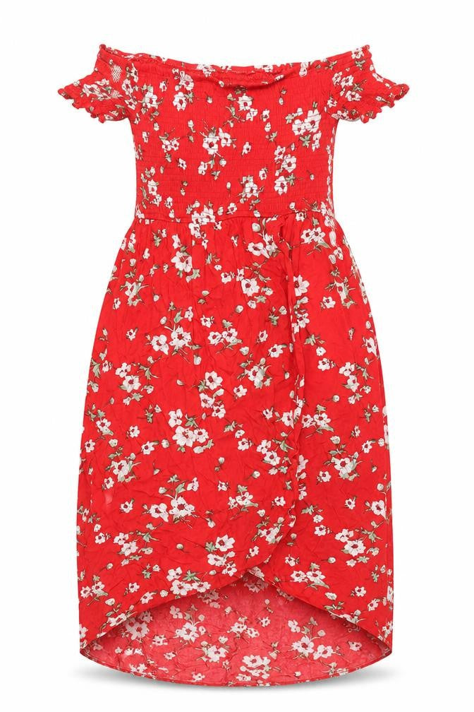 Parisian Women’s Red Floral Hi-Low Skater Dress Size 10