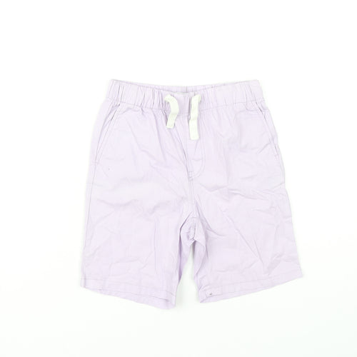 H&M Boys Purple Cotton Shorts 7 Years Regular Fit Elastic Waist